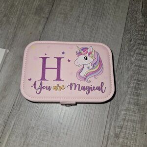 Child’s Jewelry Box, H You Are Magical, Pink With Unicorn